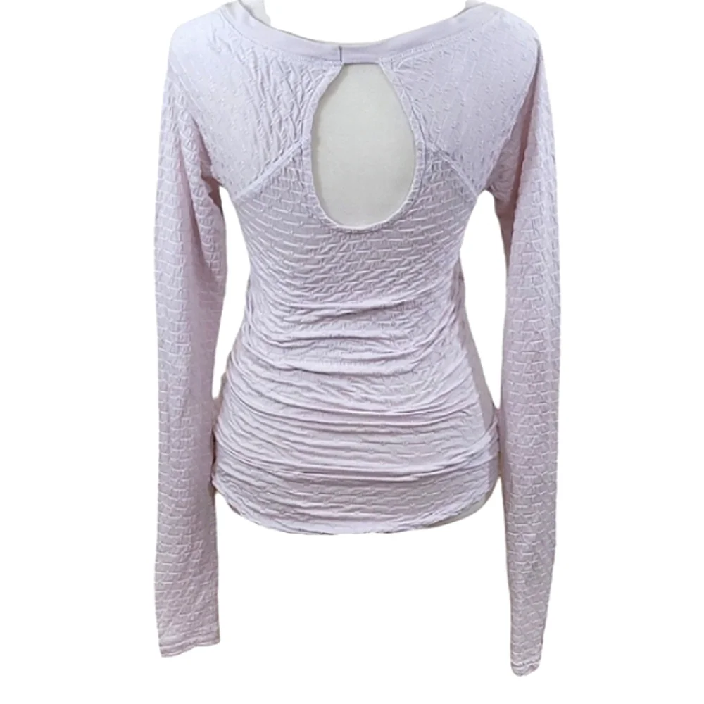 Free People Lavender Long Sleeve Textured Tee